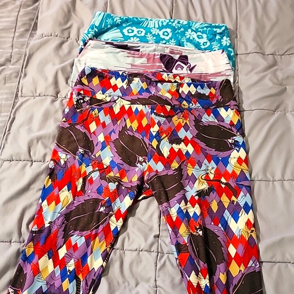 LuLaRoe one size leggings 3 pairs women's Disney Sleeping Beauty - Picture 2 of 14